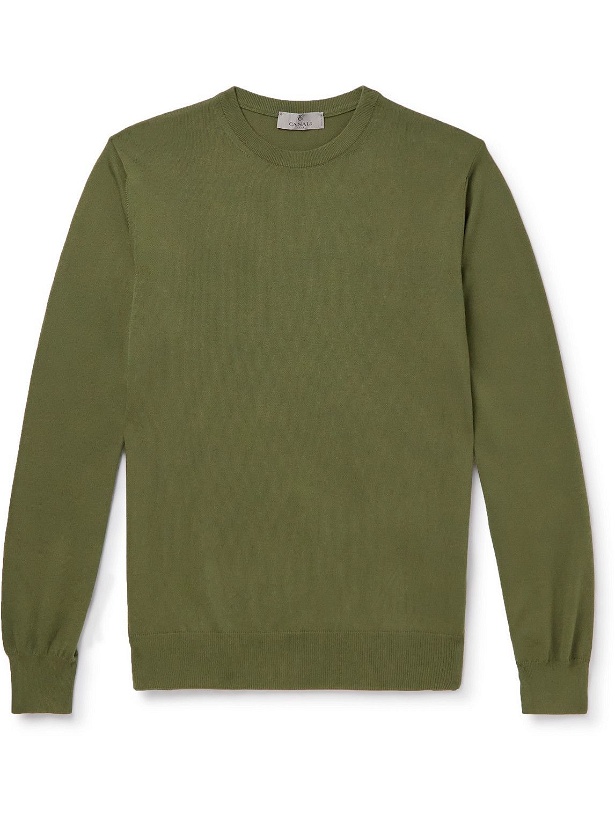 Photo: Canali - Cotton Sweater - Green