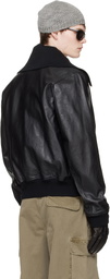 OUR LEGACY Black Pharos Leather Bomber Jacket