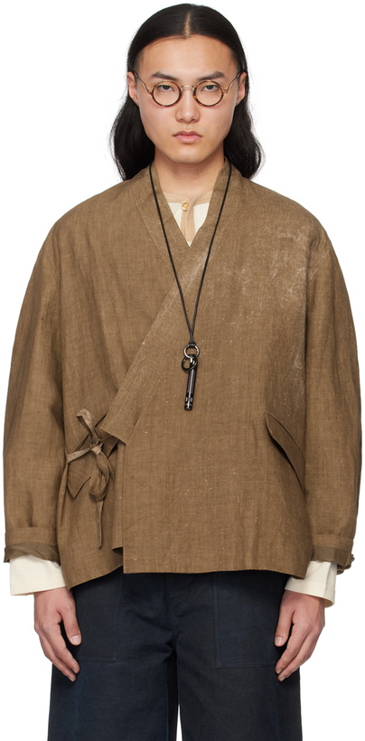 Photo: Aviva Jifei Xue Brown Wrap Cardigan