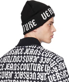 Versace Jeans Couture Black Macrologo Beanie