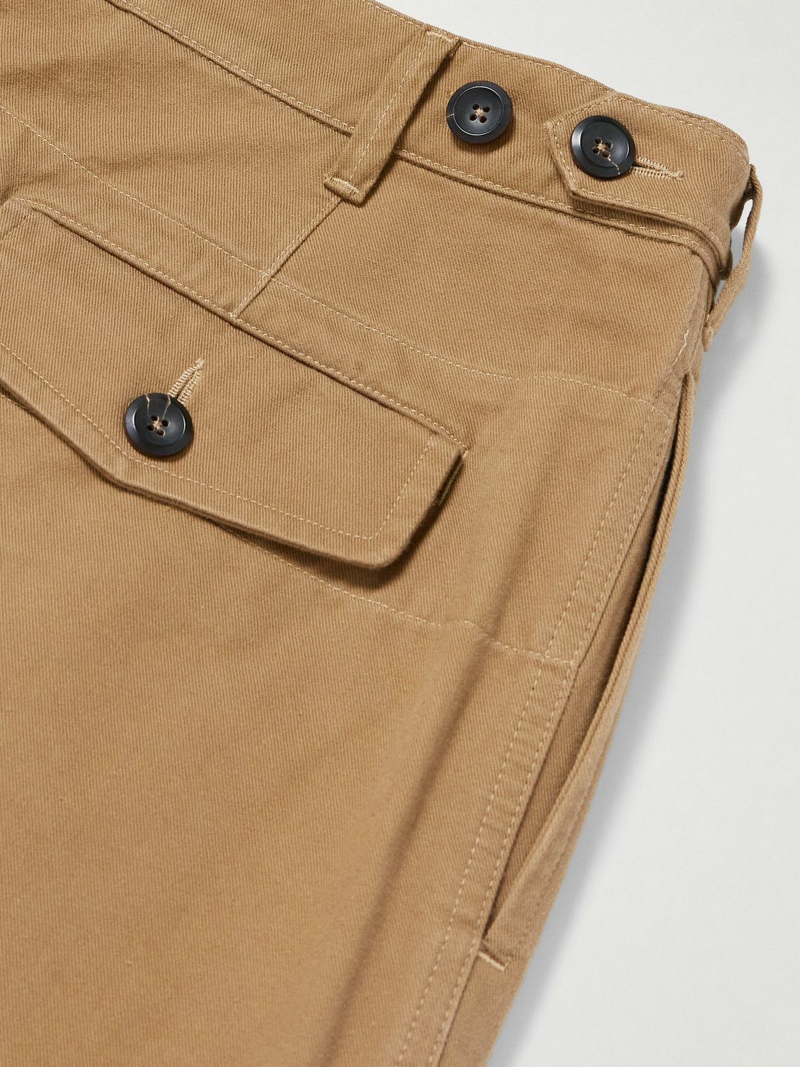 Drake's - HIM Games Tapered Pleated Cotton-Twill Trousers - Brown