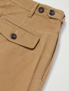 Drake's - HIM Games Tapered Pleated Cotton-Twill Trousers - Brown