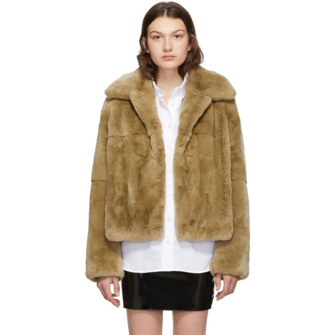 Yves salomon rex 2024 rabbit fur jacket