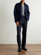 Lardini - Brushed Wool and Cashmere-Blend Bomber Jacket - Blue