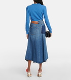 Loewe Asymmetric denim midi skirt