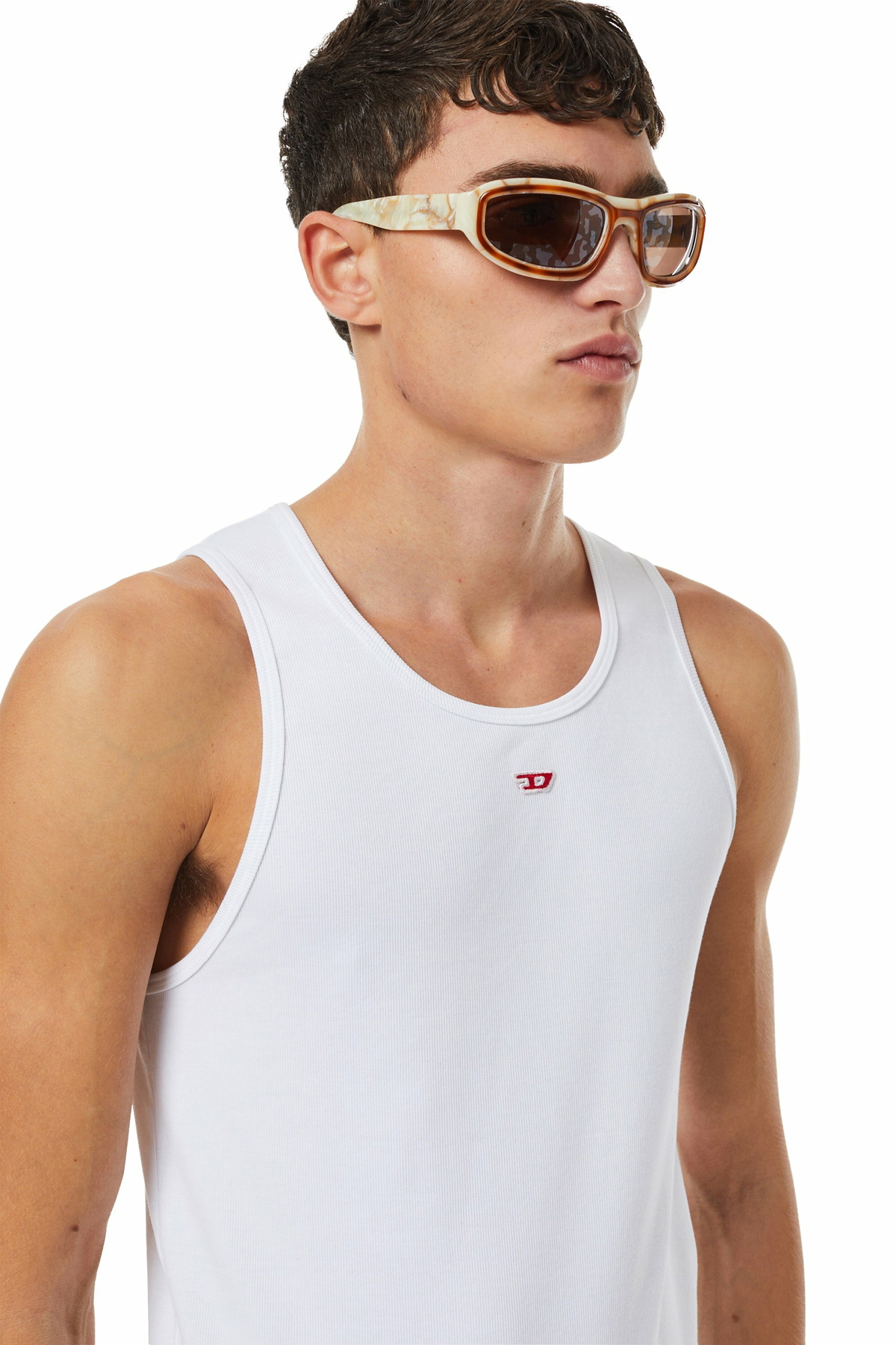 Diesel Tank top with mini D logo patch - T-Shirts Mens in