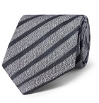 Ermenegildo Zegna - 8cm Striped Linen and Silk-Blend Tie - Blue