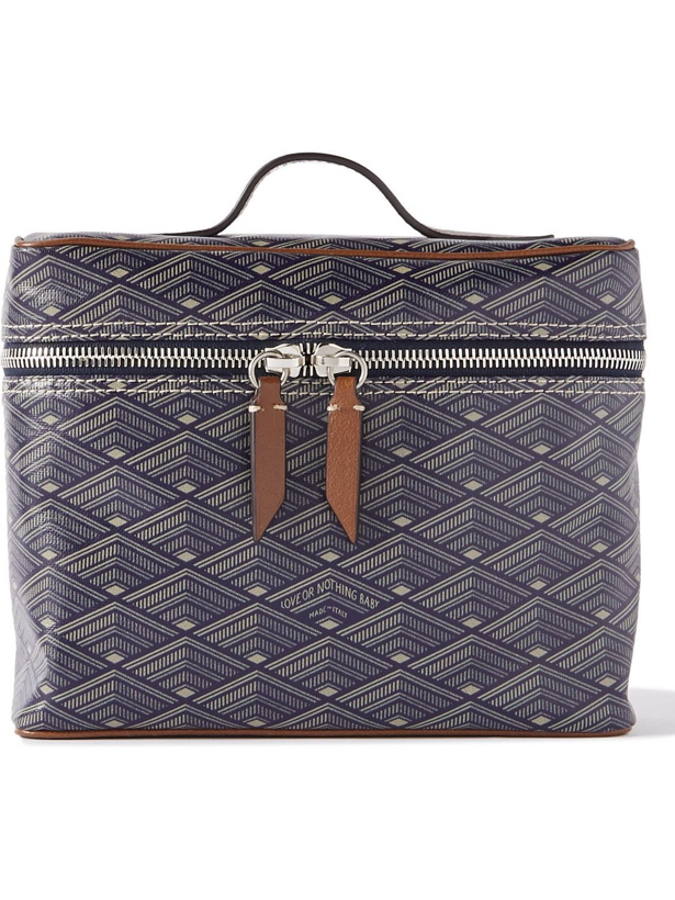 Photo: Métier - Many Days Leather-Trimmed Printed Canvas Wash Bag