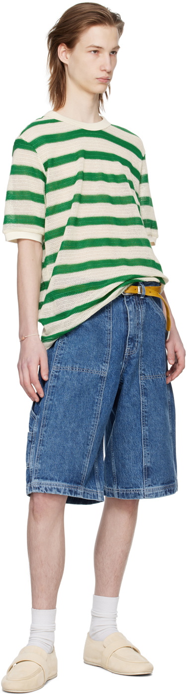 AFTER PRAY Indigo Carpenter Denim Shorts