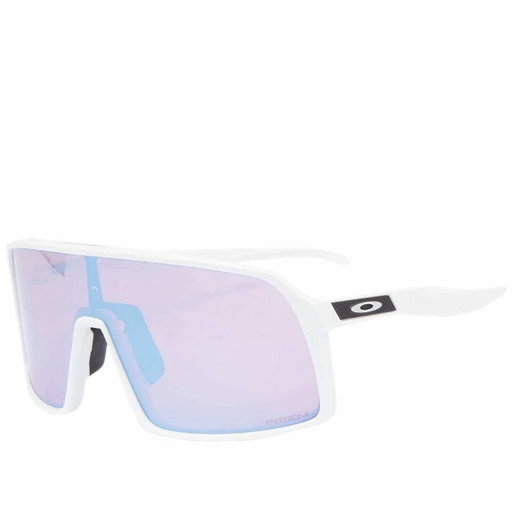 Photo: Oakley Men's Sutro Sunglasses in Polished White/Prizm Snow Sapphire