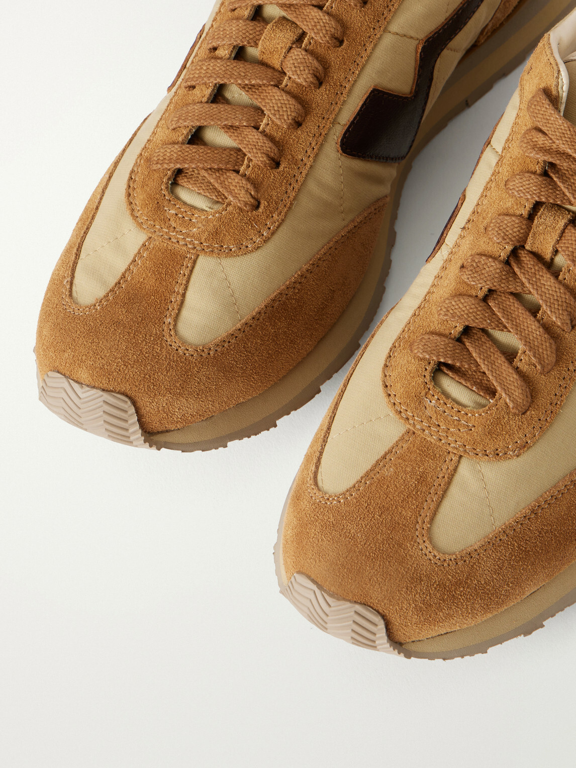 Visvim - FKT Runner Leather and Suede-Trimmed Canvas Sneakers - Neutrals