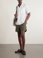 James Perse - Straight-Leg Garment-Dyed Linen Drawstring Shorts - Green