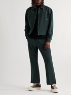 Needles - Slim-Fit Flared Logo-Embroidered Twill Drawstring Trousers - Green