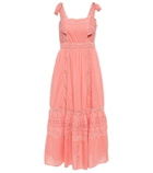 LoveShackFancy Ayala lace-trimmed cotton midi dress