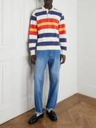 Drake's - Striped Cotton-Jersey Polo Shirt - Blue