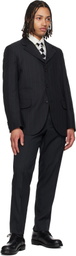 Comme des Garçons Homme Deux Black & White Silk Geometric Pattern Tie