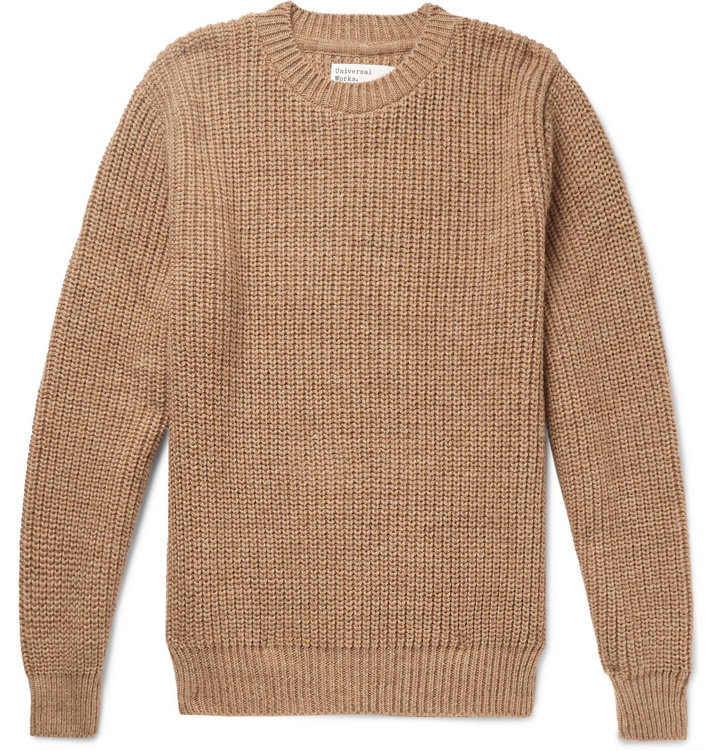 Photo: Universal Works - Ribbed Knitted Sweater - Brown
