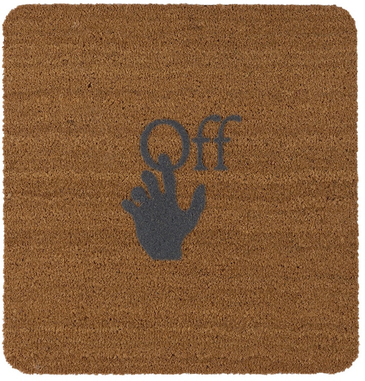 Photo: Off-White Brown & Grey Square Logo Door Mat