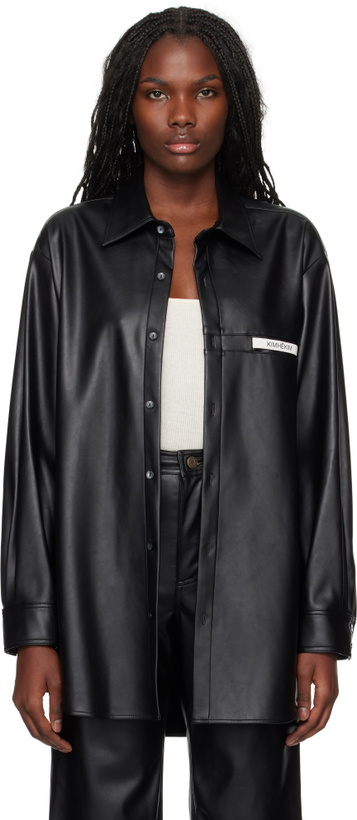 Photo: KIMHĒKIM Black Label Faux-Leather Shirt