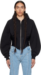 Mugler Black Zip Hoodie