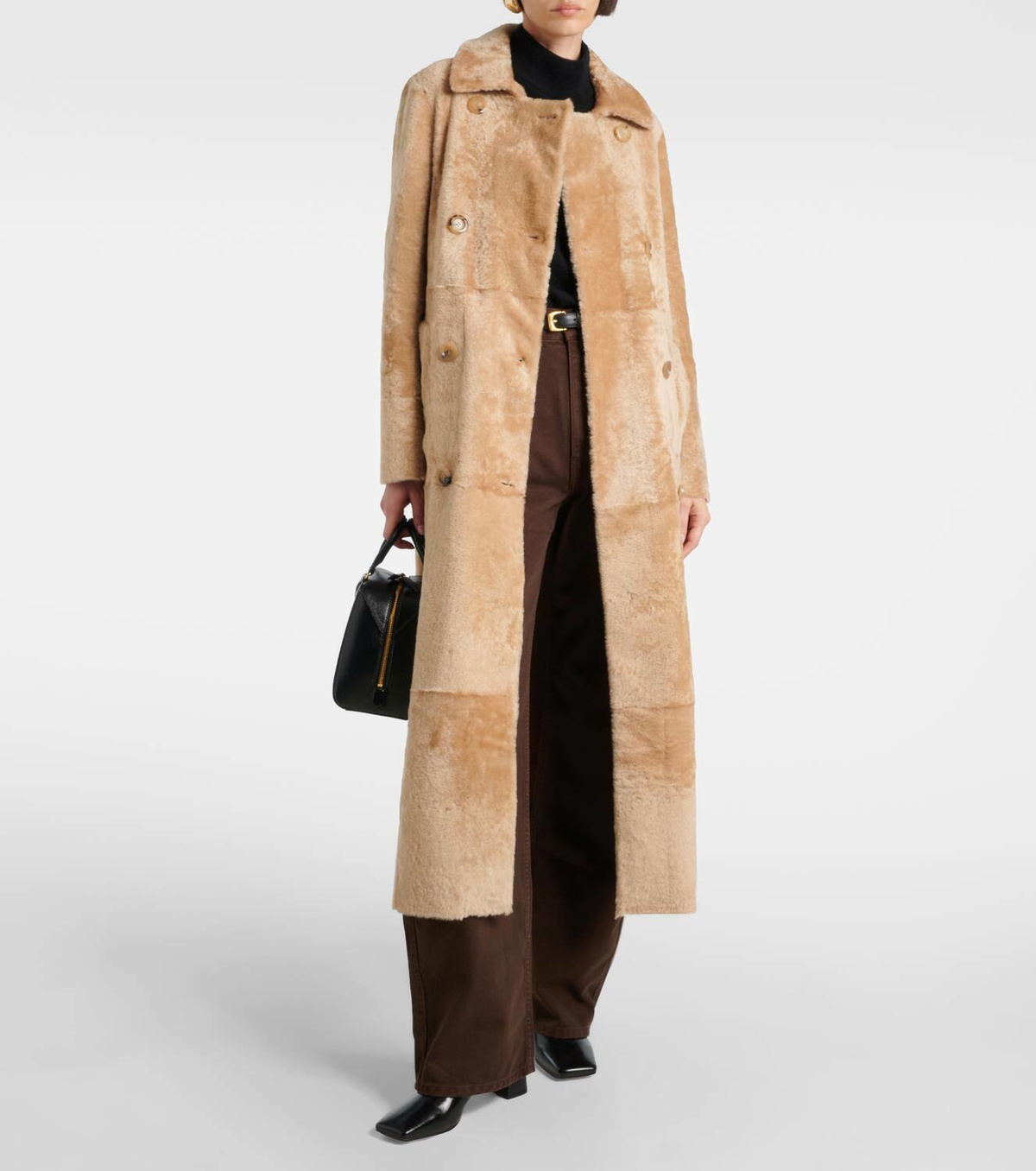 Blancha Shearling wrap coat