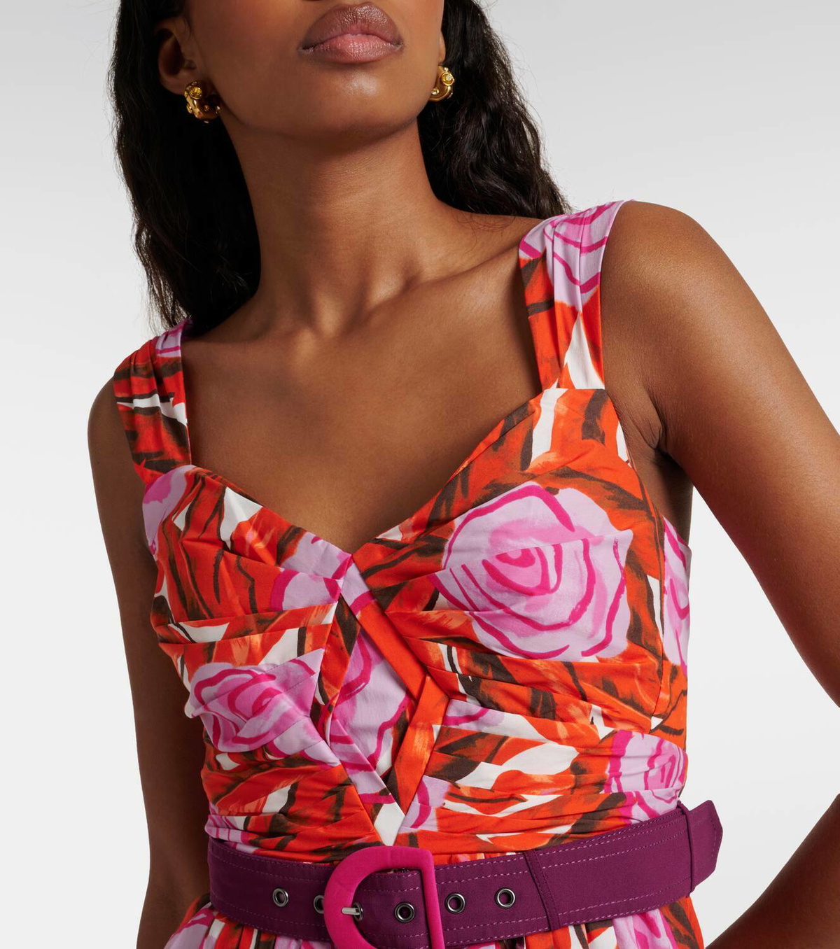 DVF ワンピース Artie cotton-blend midi dress914668 Diane von Furstenberg Artie Printed Cotton-blend Midi Dress