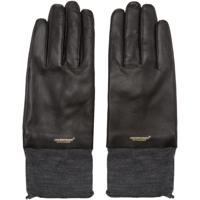 Photo: Undercover Black Leather and Wool UC Gloves