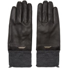 Undercover Black Leather and Wool UC Gloves