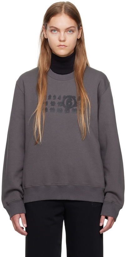 Photo: MM6 Maison Margiela Gray Printed Sweatshirt