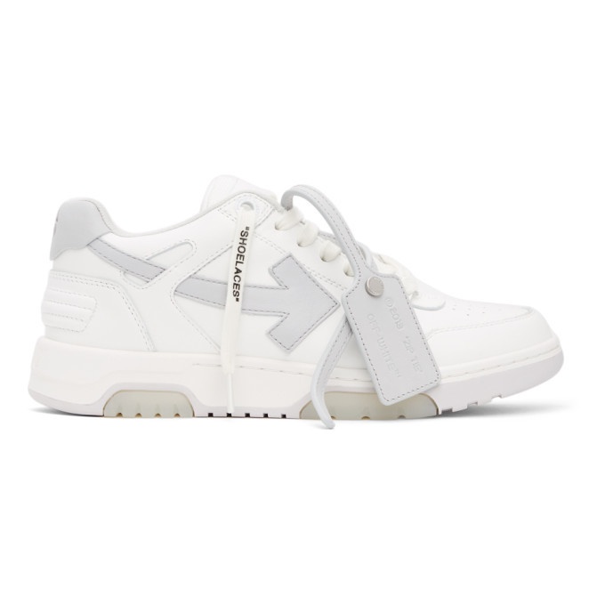 Off-White White and Grey Out Of Office Sneakers Off-White