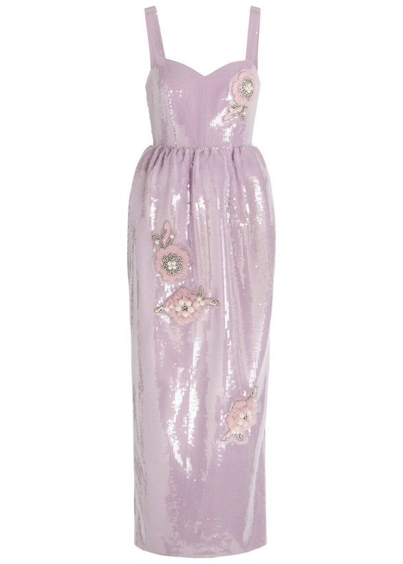 Huishan Zhang Arlene Crystal-embellished Midi Dress Pink Huishan Zhang