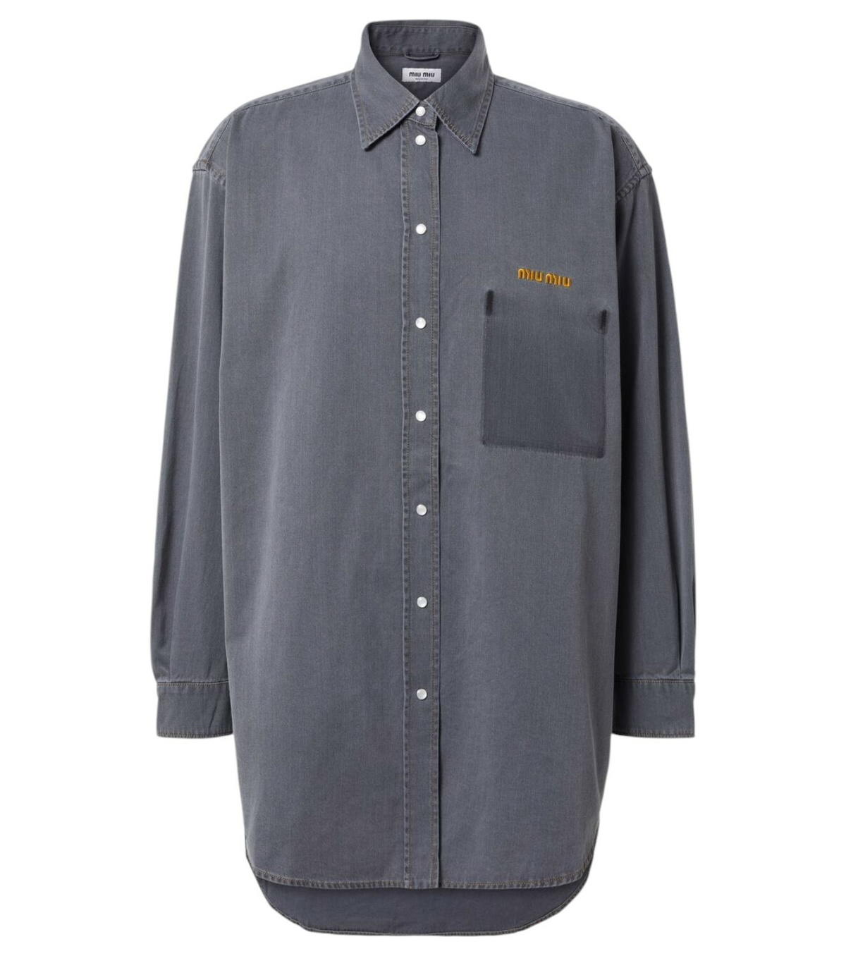 タグ付き‼️ MIU MIU Chambray Denim Shirt Miu Miu Chambray Denim Shirt - Blue | Editorialist