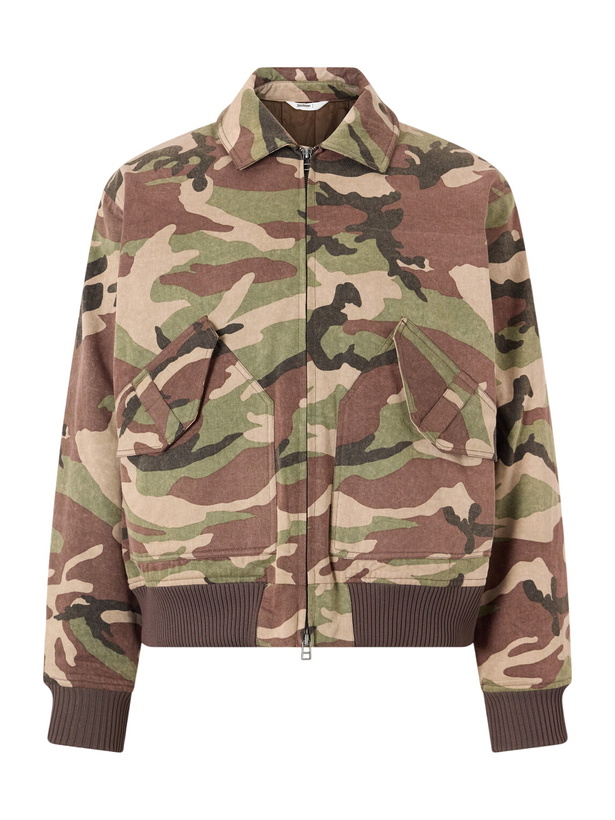 Photo: 3sixteen - CWU Printed Rib-Trimmed Cotton-Twill Bomber Jacket - Green