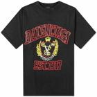 Balenciaga Men's College T-Shirt in Washed Black
