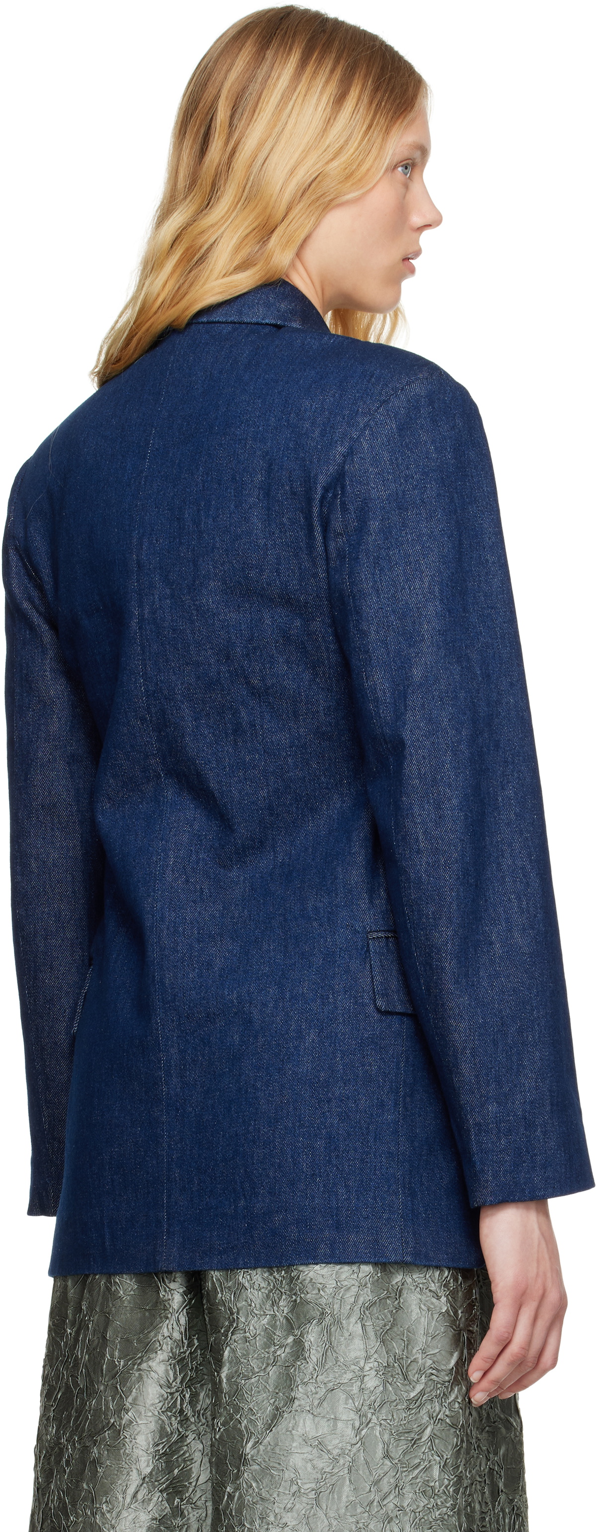 Dries Van Noten Navy Press-Stud Denim Jacket