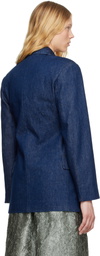 Dries Van Noten Navy Press-Stud Denim Jacket