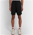 424 - Wide-Leg Distressed Cotton Shorts - Black
