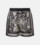 Nili Lotan Frances paisley silk twill shorts