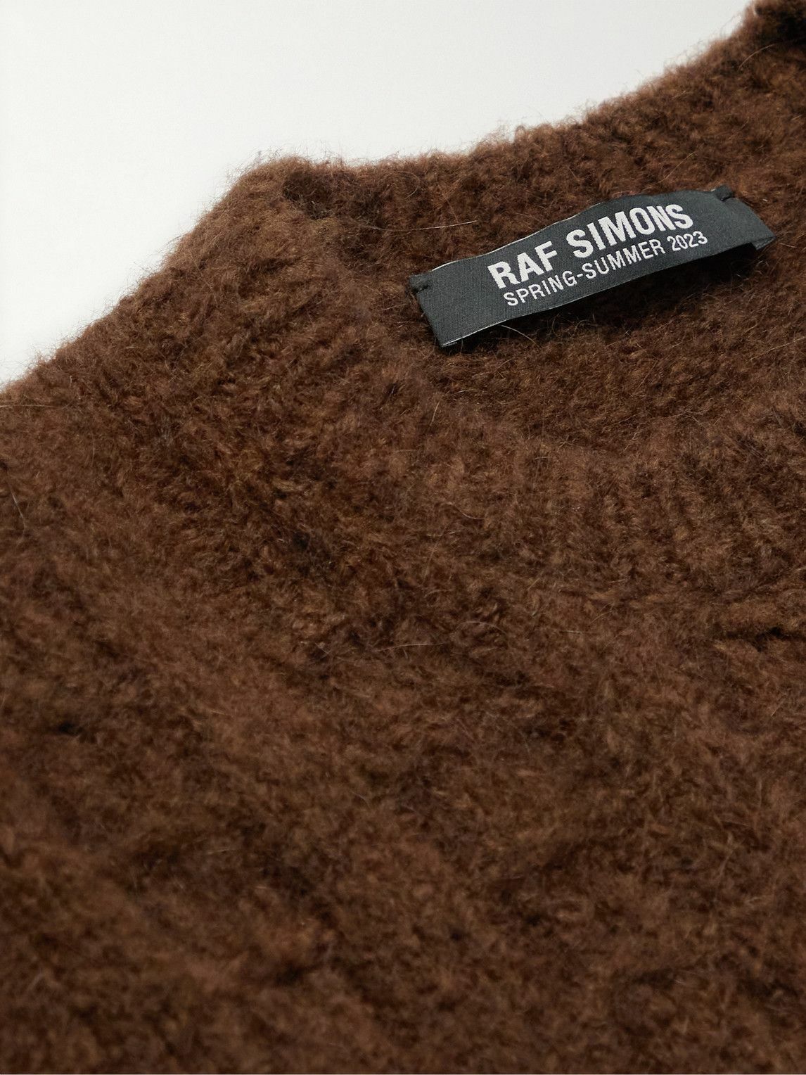 Raf Simons - Slub Cable-Knit Wool-Blend Sweater - Brown Raf Simons