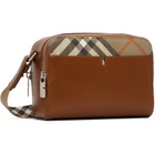 Burberry Tan Pop Check Crossbody Bag