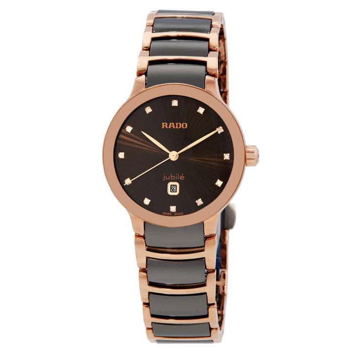 Photo: Rado Centrix Diamonds Quartz Brown Dial Ladies Watch R30024732