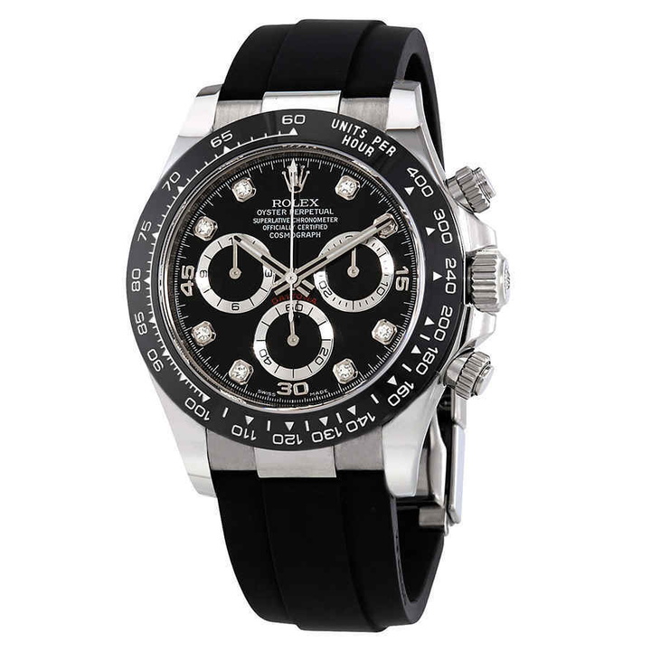 Photo: Rolex Cosmograph Daytona Black Diamond Dial Mens Chronograph Oysterflex Watch 116519BKDR
