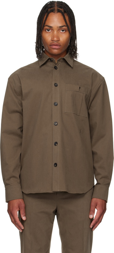 Photo: Ferragamo Taupe Oversized Shirt