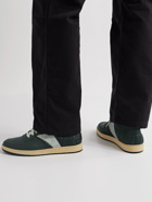 Rhude - Rhecess Logo-Appliquéd Distressed Leather High-Top Sneakers - Green