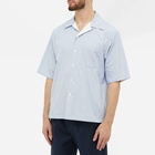 Auralee Men's Strriped Vacation Shirt in Blue Stripe