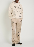 Duke And Dexter Sketch Printed Cotton Sweatpants Off White