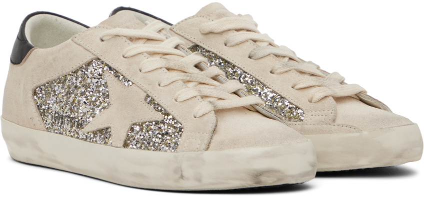 Golden Goose Silver & Beige Super-Star Double Quarter