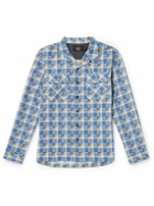 RRL - Convertible-Collar Checked Cotton-Flannel Shirt - Blue
