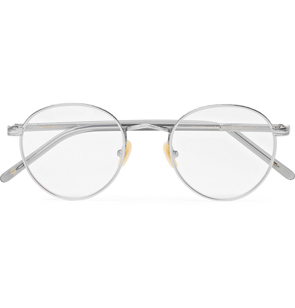 Moscot - Zis Round-Frame Acetate and Silver-Tone Optical Glasses - Men ...