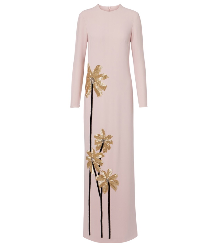 Photo: Costarellos Nevina crystal-embellished crêpe gown